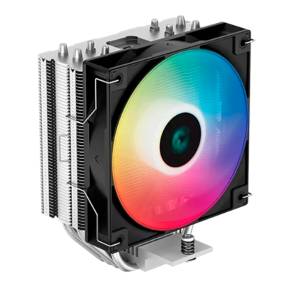 Cooler Deepcool AG400 LED con 4 heatpipes, ventilador de 120 mm con LED blanco y diseño compacto de alto rendimiento.