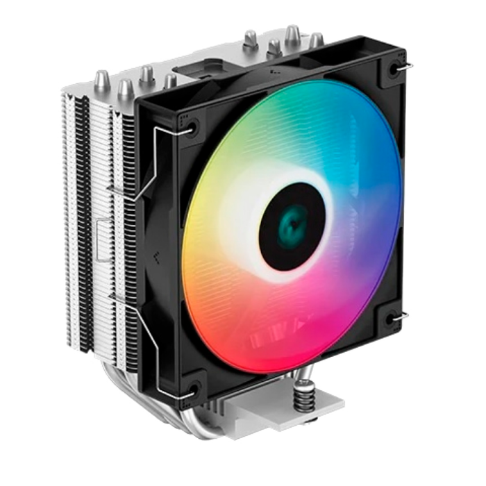 Cooler Deepcool AG400 LED con 4 heatpipes, ventilador de 120 mm con LED blanco y diseño compacto de alto rendimiento.