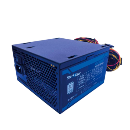 Fuente ATX 500W con certificación 80 PLUS White, eficiencia estable y conectores completos para equipos básicos o de entrada.
