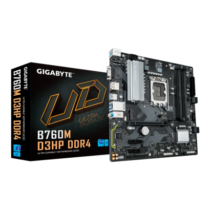 Motherboard Gigabyte B760M D3HP DDR4 compatible con Intel de 12ª a 14ª gen, con soporte DDR4, M.2 NVMe, USB-C y funciones avanzadas como Q-Flash y RGB Fusion. Ideal para builds modernas y potentes.
