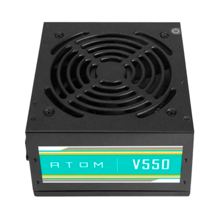 Fuente Antec Atom V550 EC de 550W con certificación 80 PLUS White. Rendimiento estable y silencioso para PCs de oficina o uso general.