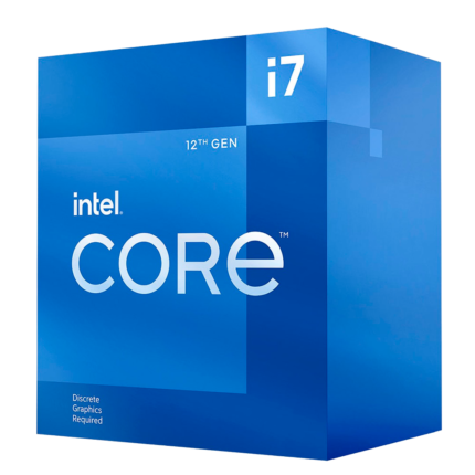 Procesador Intel Core i7-12700F de 12ª generación con 12 núcleos híbridos y 20 hilos, ideal para tareas exigentes, gaming y creación de contenido. Requiere GPU dedicada.