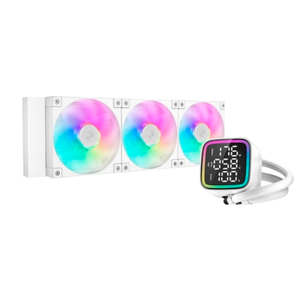 Cooler líquido Deepcool LD360 ARGB negro con 3 ventiladores RGB, radiador de 360 mm y bomba de alto rendimiento.