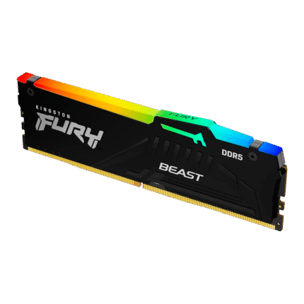 Memoria RAM DDR5 16GB 5200MHz Kingston Fury Beast RGB con disipador e iluminación