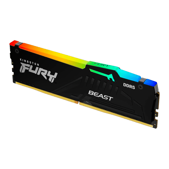 Memoria RAM DDR5 16GB 5200MHz Kingston Fury Beast RGB con disipador e iluminación