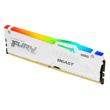 Memoria RAM DDR5 16GB 5200MHz Kingston Fury Beast White RGB con soporte XMP