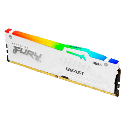 Memoria RAM DDR5 16GB 6000MHz Kingston Fury Beast White RGB con soporte XMP