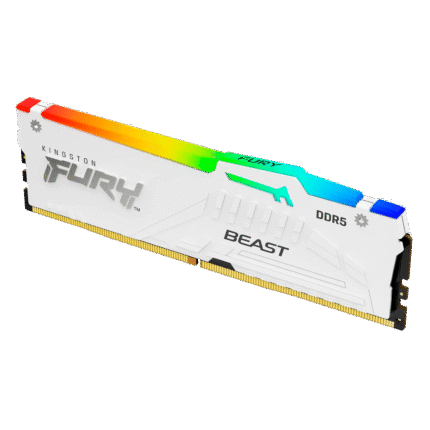 Memoria RAM DDR5 32GB 5200MHz Kingston Fury Beast RGB White con soporte XMP y EXPO