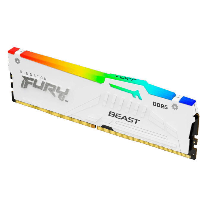 Memoria RAM DDR5 32GB 5200MHz Kingston Fury Beast RGB White con soporte XMP y EXPO