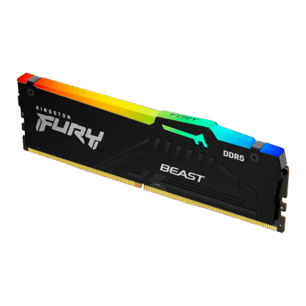 Memoria RAM DDR5 8GB 5200MHz Kingston Fury Beast RGB con disipador e iluminación personalizable