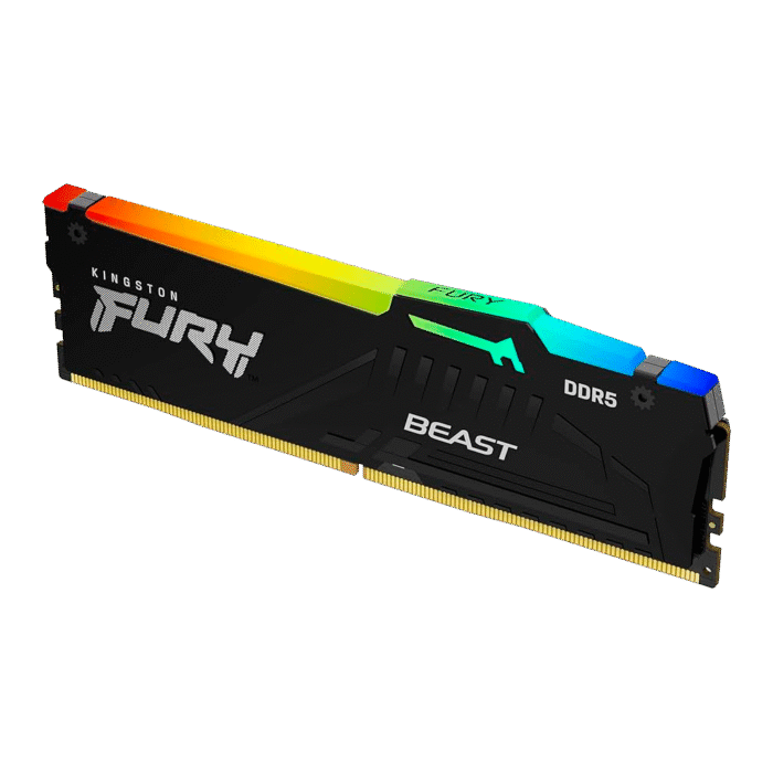 Memoria RAM DDR5 8GB 5200MHz Kingston Fury Beast RGB con disipador e iluminación personalizable