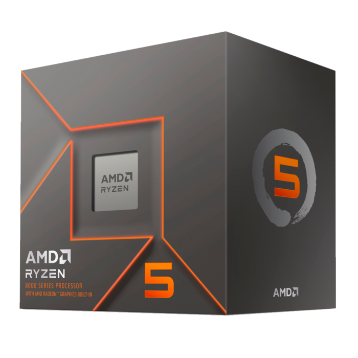 AMD Ryzen 5 8600G AM5 con gráficos integrados Radeon 760M, 6 núcleos y hasta 5.0 GHz. Ideal para PCs sin GPU dedicada, ofreciendo gran rendimiento en juegos y tareas diarias.