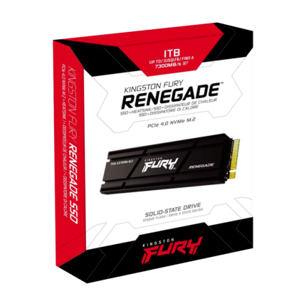 Kingston FURY Renegade 1TB PCIe 4.0 NVMe con lectura de hasta 7,300 MB/s. Rendimiento extremo para gamers y profesionales que buscan velocidad, durabilidad y estilo.