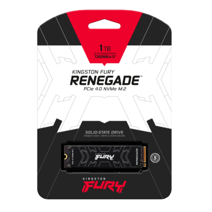SSD Kingston FURY Renegade M.2 PCIe 4.0 con velocidades extremas de hasta 7,300 MB/s. Diseñado para jugadores y profesionales que exigen el máximo rendimiento en sus sistemas.