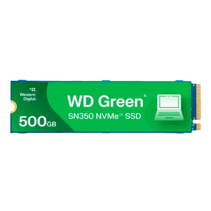 WD Green SN350 500GB NVMe con velocidad de hasta 2400 MB/s. Solución confiable y accesible para mejorar el arranque y rendimiento general de cualquier PC o notebook.
