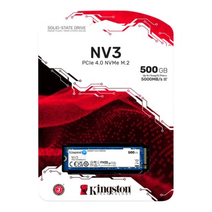 SSD NVMe NV3 500GB con interfaz PCIe 4.0 y lectura de hasta 5,000 MB/s. Una opción veloz y accesible para mejorar cualquier equipo compatible con M.2 Gen4.