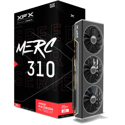 Tarjeta gráfica XFX Radeon RX 7900 XT Speedster M (MERC 310) 20 GB GDDR6, arquitectura RDNA 3, refrigeración premium de triple ventilador, ideal para gaming en 4K, con soporte para Ray Tracing y FSR 3.